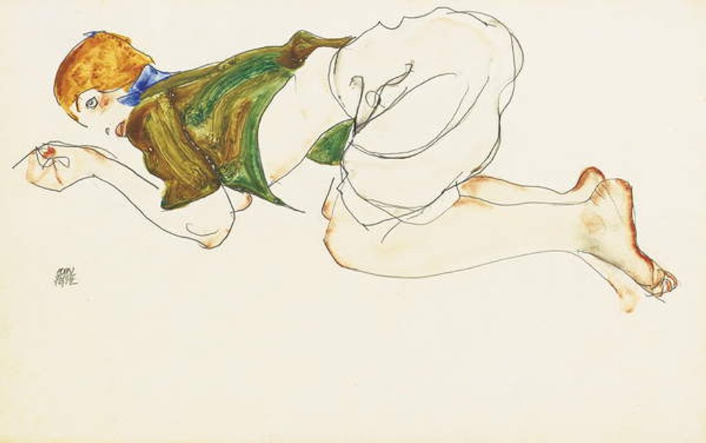 Detail of Kneeling woman, 1912 by Egon Schiele