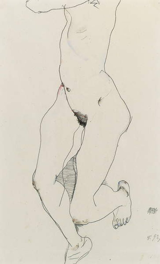 Detail of Running woman, 1913 by Egon Schiele