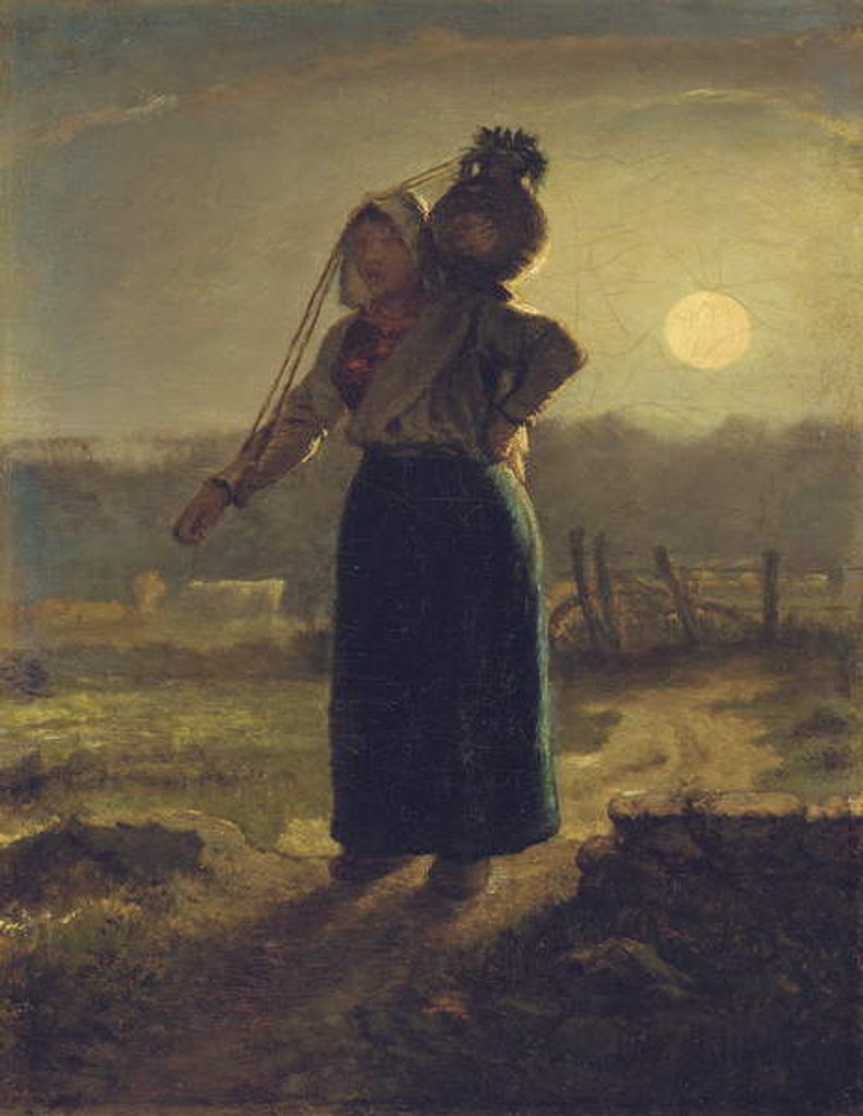 Detail of Norman milkmaid, 1853-54 by Jean-Francois Millet