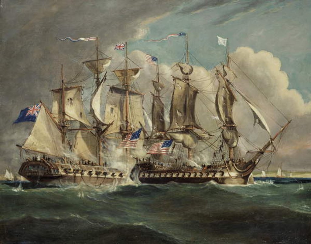 Detail of The Chesapeake and Shannon off Boston, June 1, 1813 by Robert Dodd