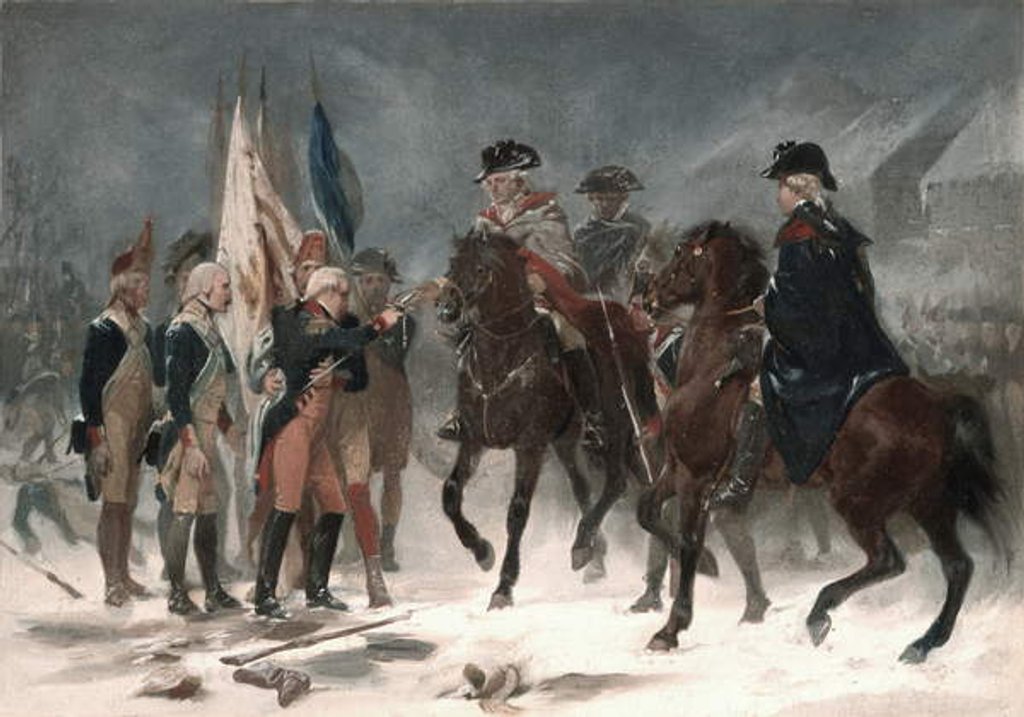 Detail of Surrender of Colonel Rall at the Battle of Trenton, December 26th, 1776, 1858 by Alonzo Chappel