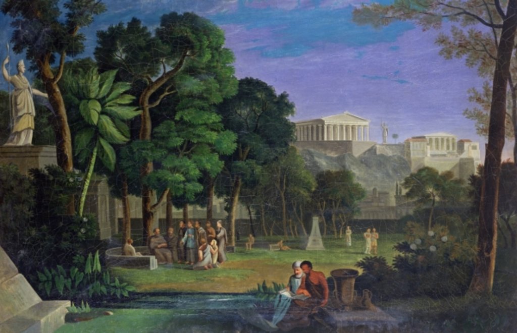 Detail of The Philosopher's Garden, Athens, 1834 by Antal Strohmayer