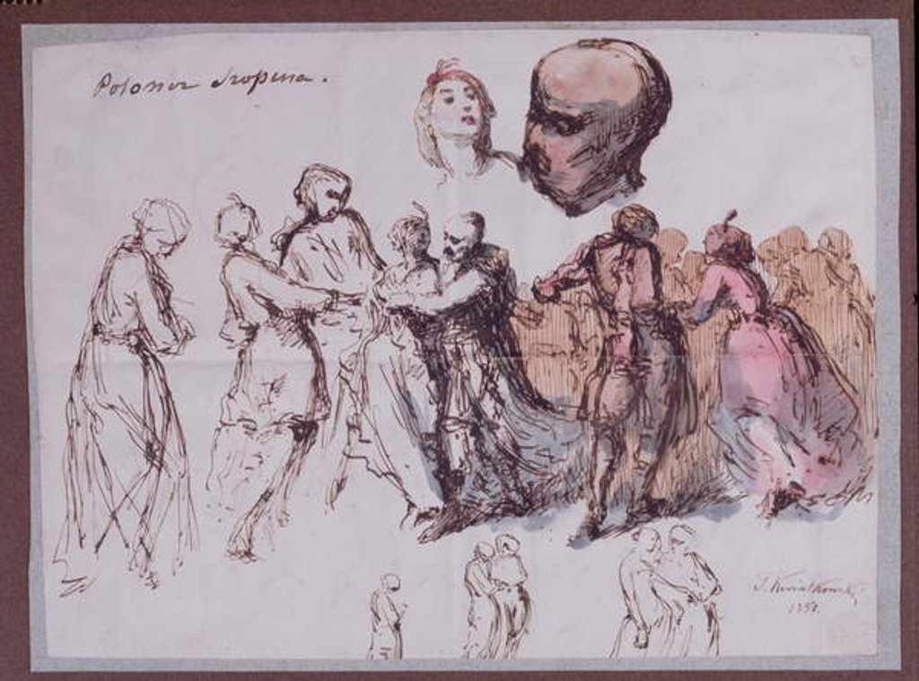 Detail of Study for 'Les Polonaises de Chopin', 1850 by Antar Teofil Kwiatowski