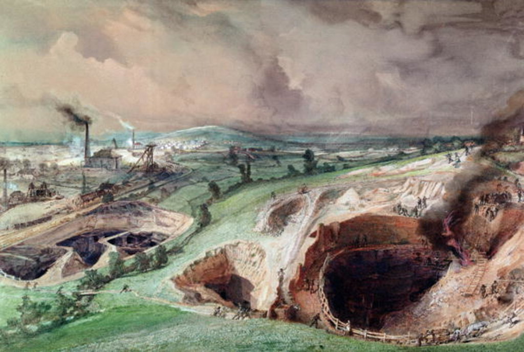 Detail of Open-cast Mines at Blanzy, Saone-et-Loire, 1857 by Ignace Francois Bonhomme