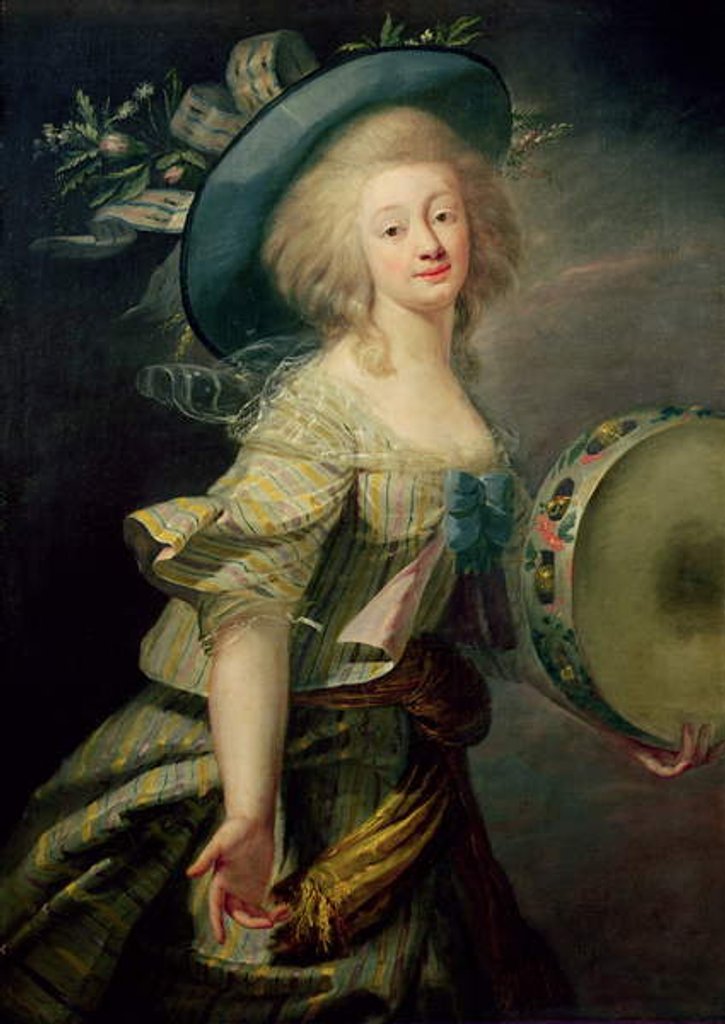 Detail of Portrait of Marie-Anne de Cupis also known as La Camargo by Elisabeth Louise Vigee-Lebrun