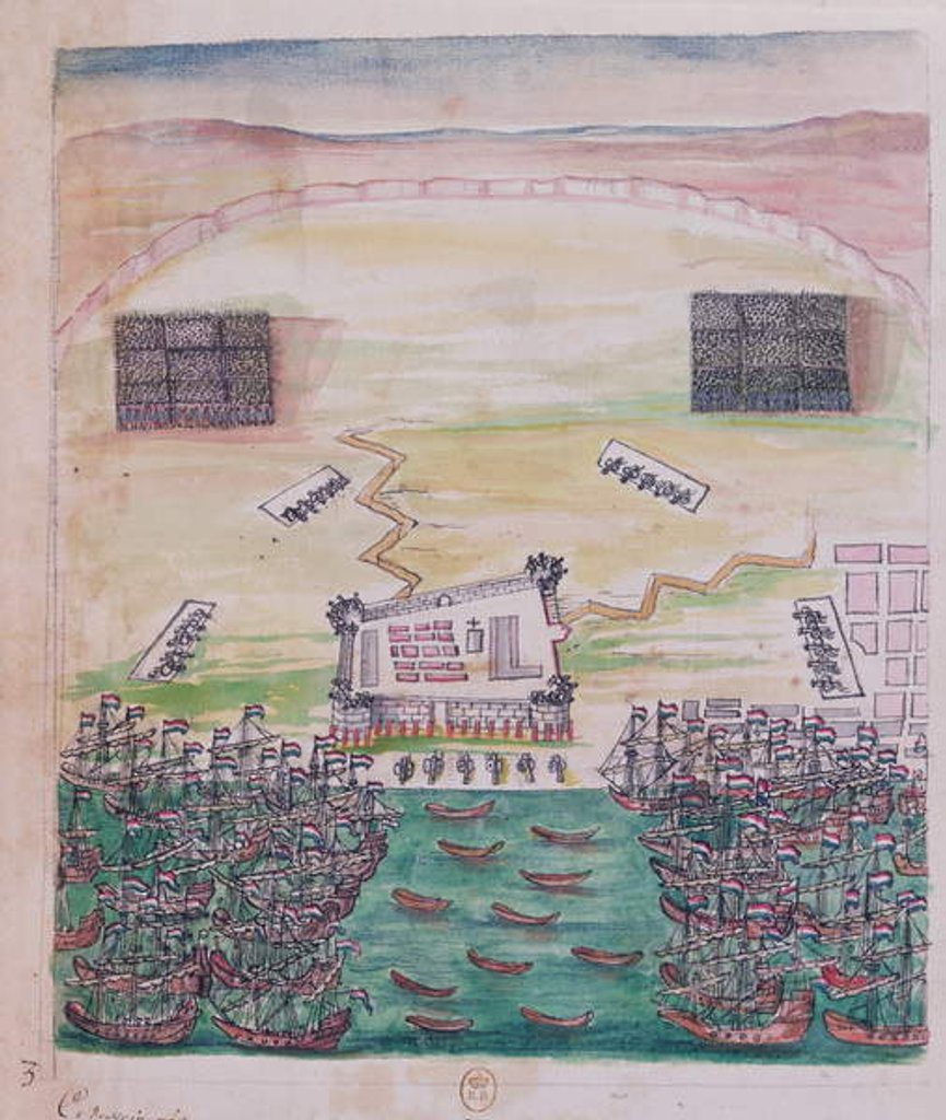 Detail of The Dutch siege of Pondicherry in August 1693 by French School