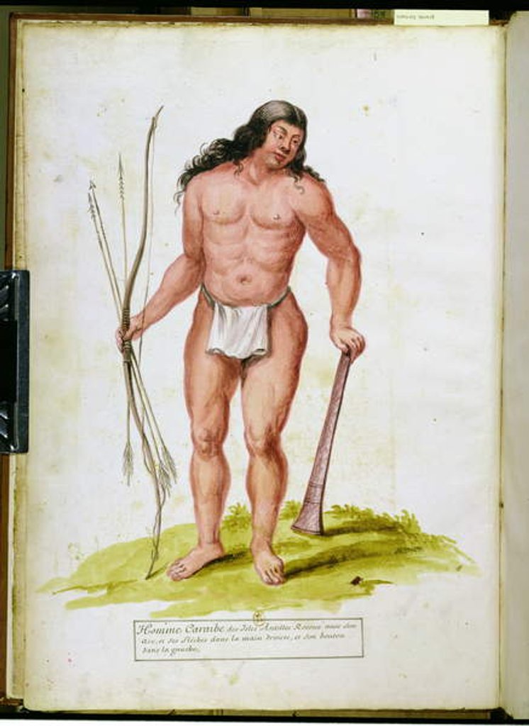 Native of the Caribbean with his weapons by Charles Plumier