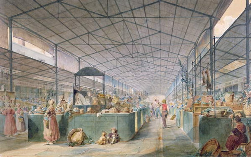 Detail of View of the Poultry Market at La Vallee, 1834 by Max Berthelin