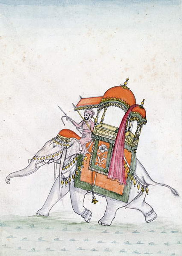 Detail of Portrait of a man riding an elephant, early 19th century by Indian School