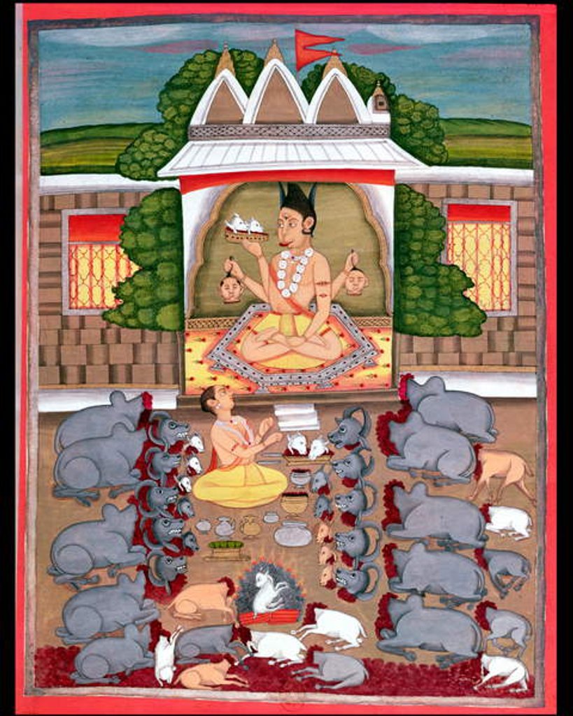 Detail of Animal sacrifice in honour of a deity by Indian School