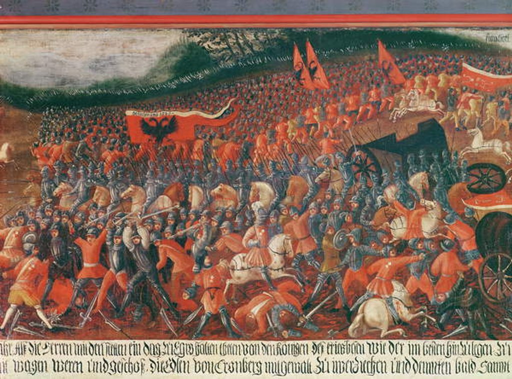 Detail of Battle of Kronenberg, Germany in c.1388 by German School