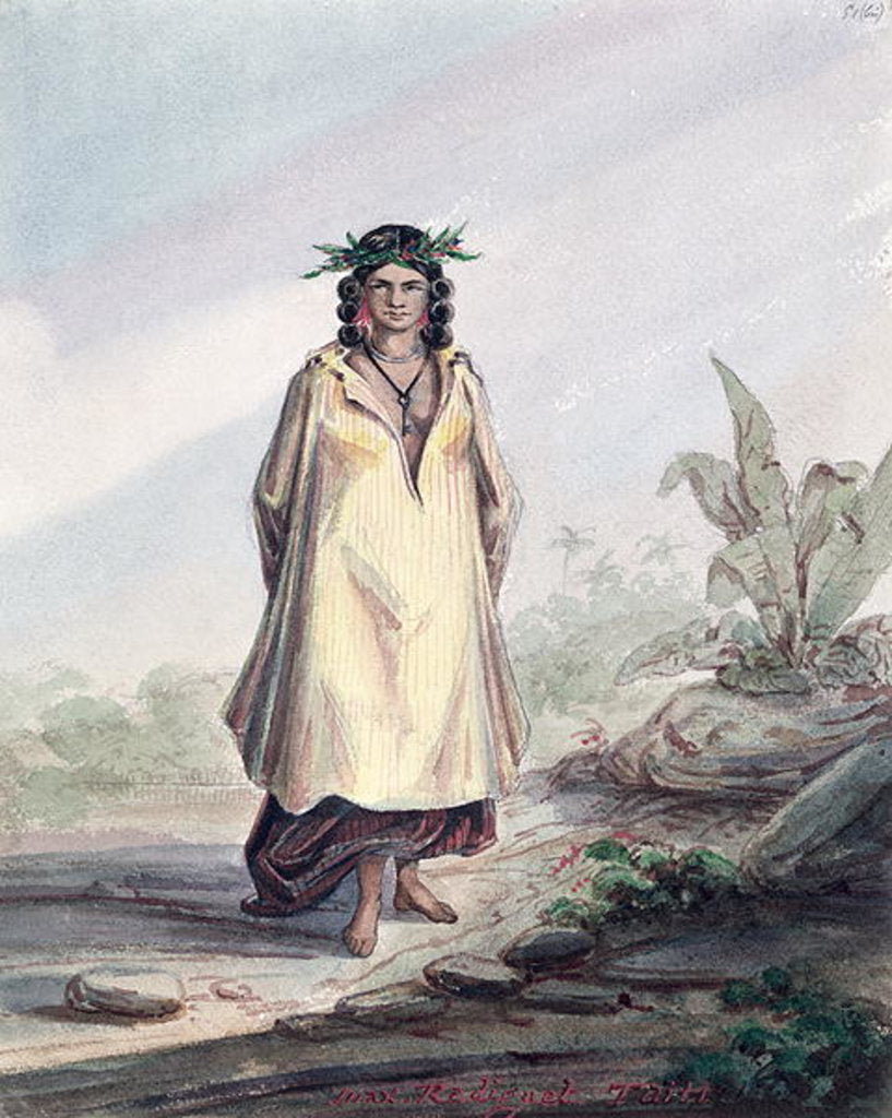 Detail of Young woman of Tahiti, c.1841-48 by Maximilien Radiguet