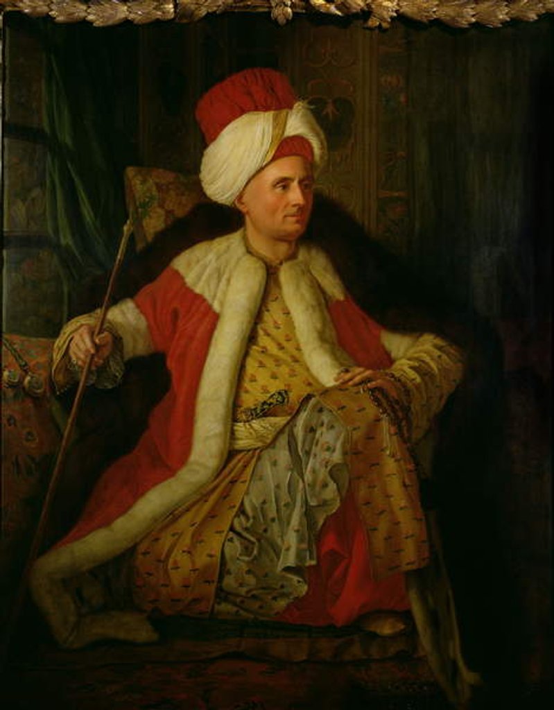 Detail of Charles Gravier Comte de Vergennes in Oriental Costume, 1766 by Antoine Favray