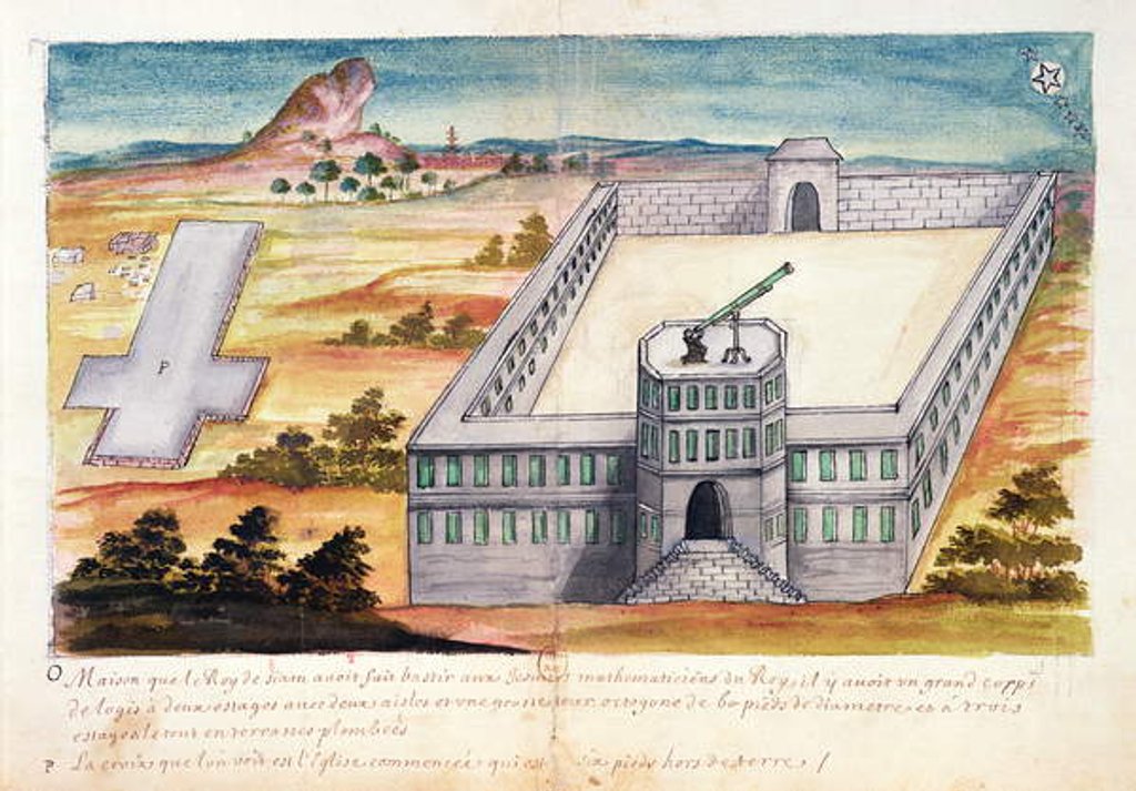 Detail of House and Observatory built by the King of Siam for the Jesuit mathematicians by French School