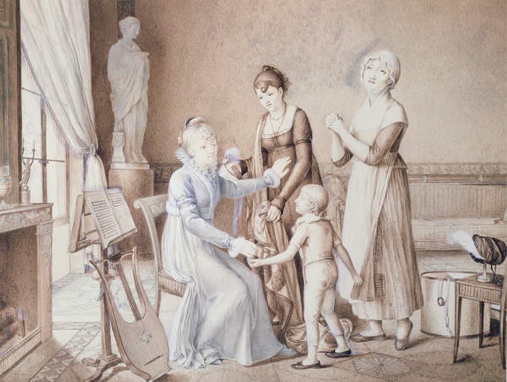 Detail of Scene of Family Life, early nineteenth century by French School