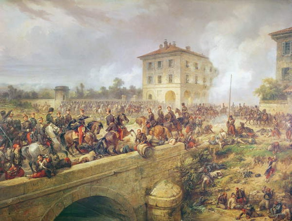 Detail of Fighting at the bridge of Boffalora during the battle of Magenta, 4th June 1859, c.1859 by French School