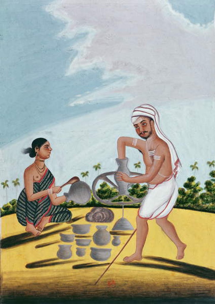 Detail of A Potter at Work by Indian School