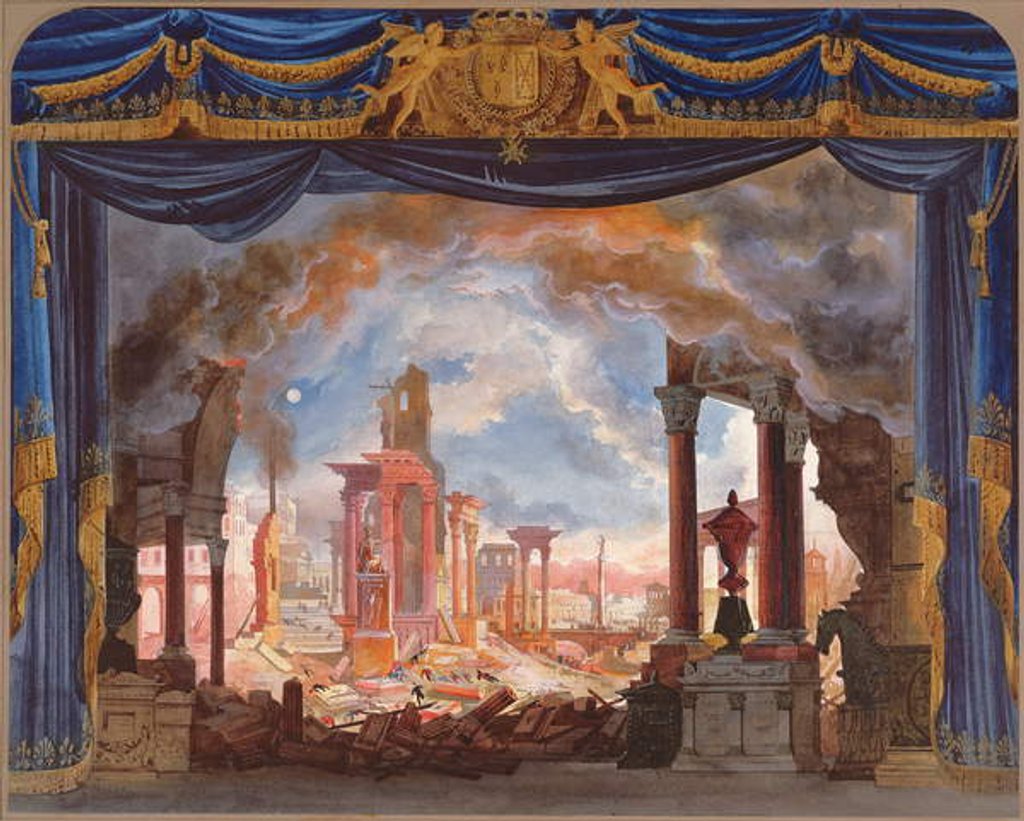 Detail of Stage Design for Act III of 'Le Siege de Corinthe' by Rossini by French School