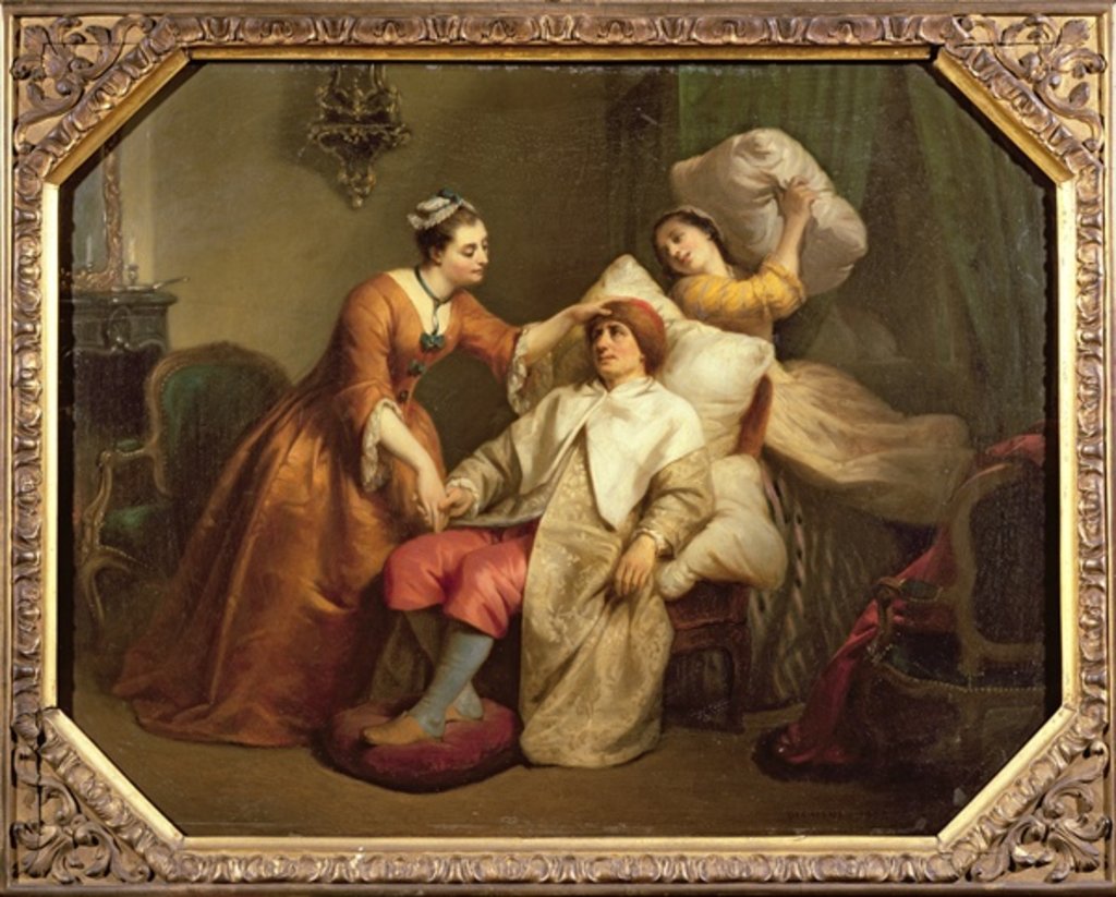 Detail of The Actor Bonneval in the role of Argan in Moliere's play 'Le Malade Imaginaire' by French School