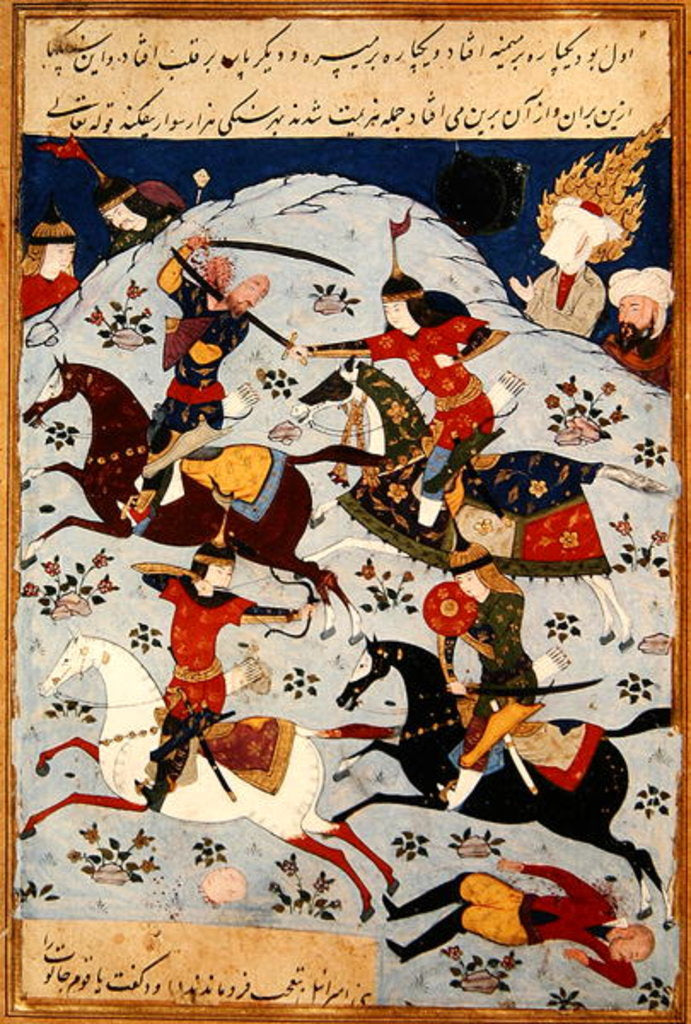 Detail of Ms Suppl.Persan 1313 Battle between Goliath and David by Persian School