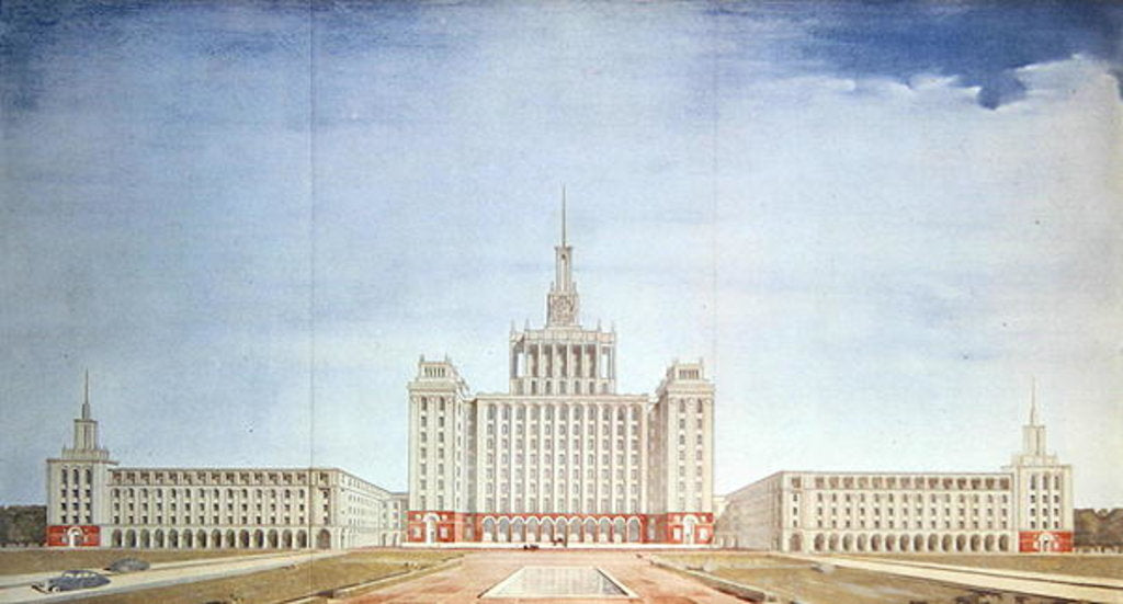 Detail of Casa Scinteii, Bucharest by School Romanian