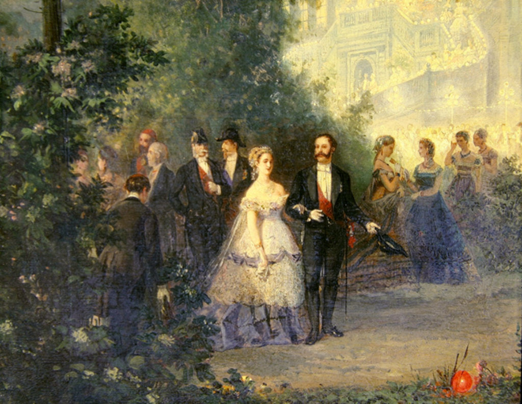 Detail of Evening Party at the Tuileries, 10th June 1867 by Pierre Tetar van Elven