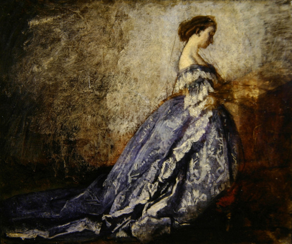 Detail of Portrait of Empress Eugenie of France by Thomas Couture