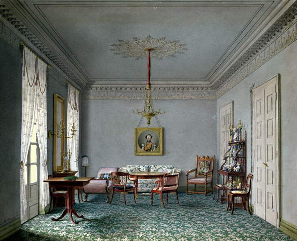 Detail of Drawing room Interior in the Palace in Stuttgart, Wurttemburg by Ludwig Holthausen