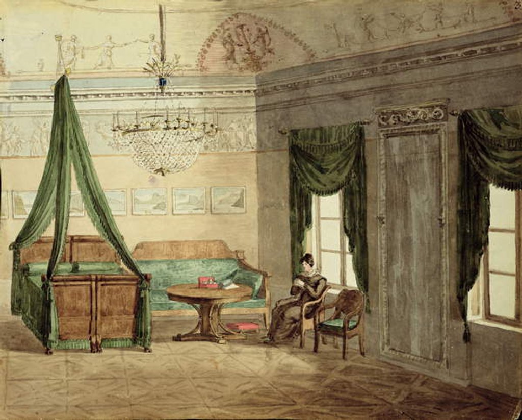 Detail of Neo-Classical Bedchamber, 1819 by School Russian