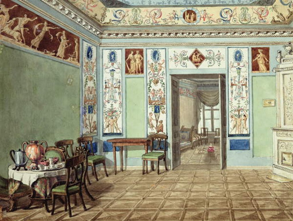 Detail of Neo-Classical Etruscan Breakfast Room, 1820 by School Russian