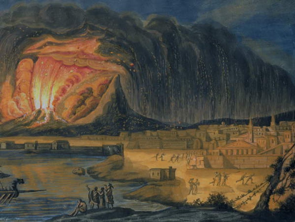 Detail of Vesuvius Erupting Near Naples, c.1815 by Italian School