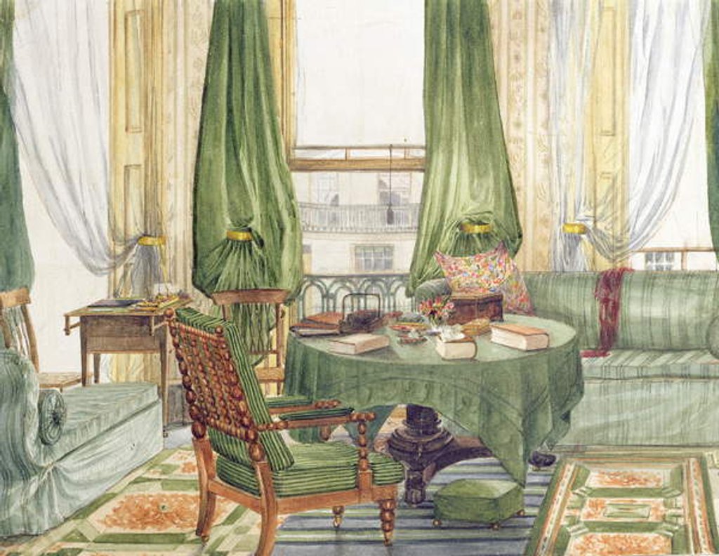 Detail of Interior View of a Drawing Room in Brighton, c.1845 by English School