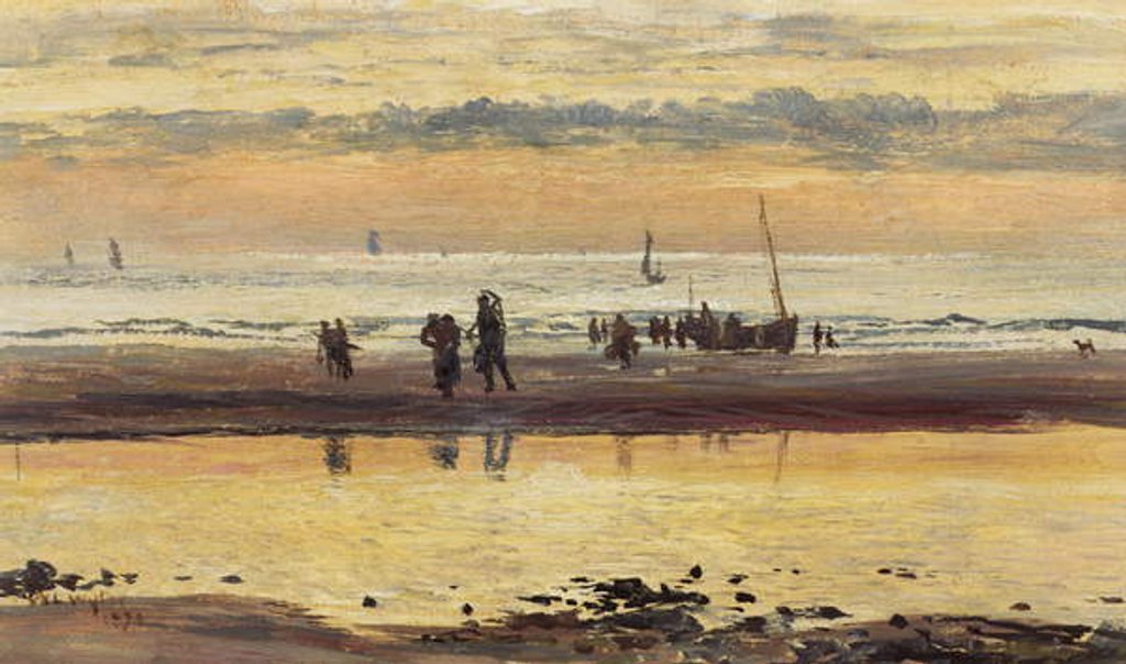 Detail of Towards Sunset, Boulogne Sands, 1873 by William Lionel Wyllie
