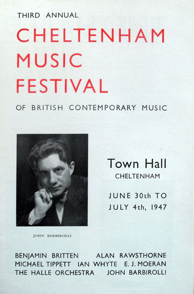 Detail of 1947 Cheltenham Music Festival Programme Cover by Cheltenham Festivals