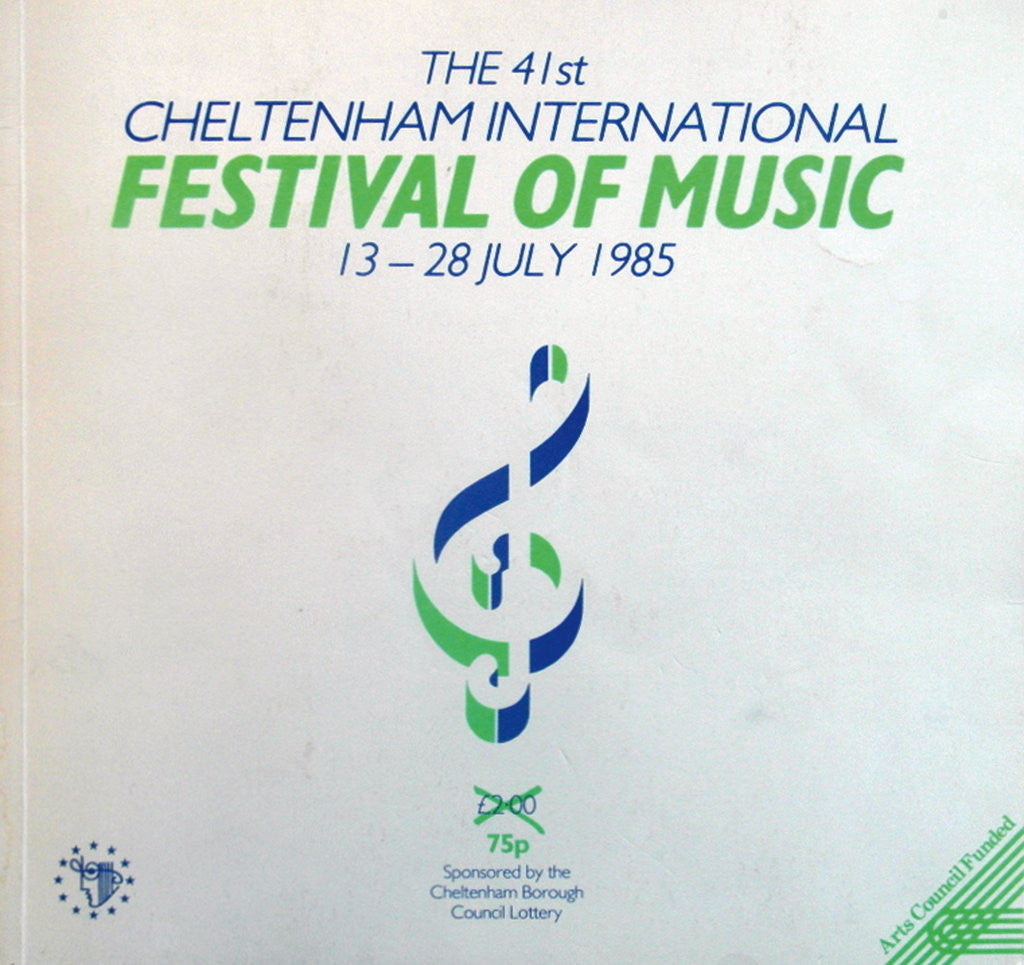 Detail of 1985 Cheltenham Music Festival Programme Cover by Cheltenham Festivals