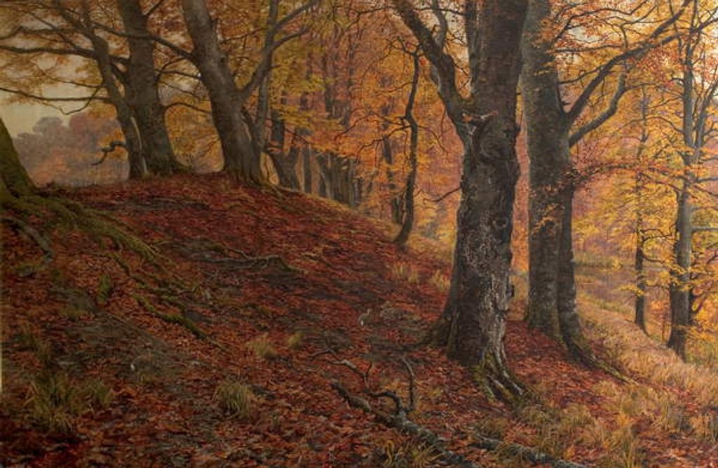Detail of At the Fall of Leaf, Arundel Park, Sussex, 1883 by William Samuel Jay