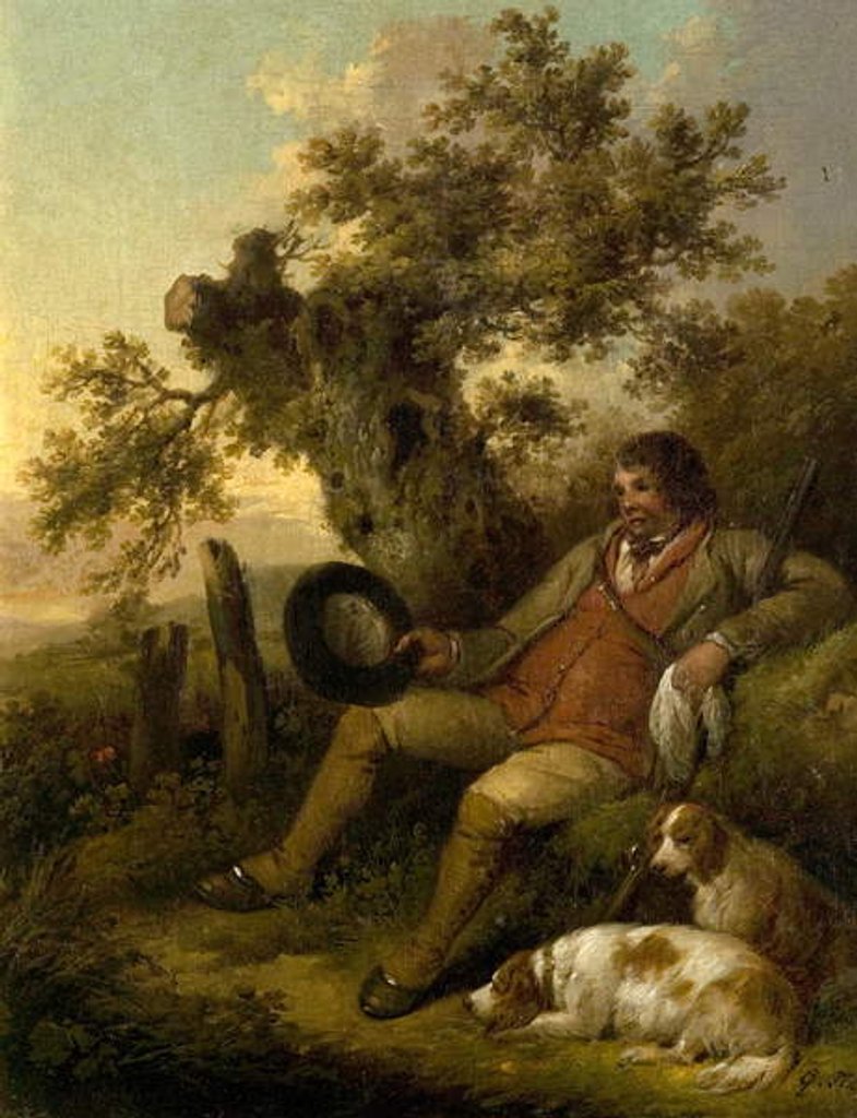 Detail of The Sportsman Resting, c.1790 by George Morland