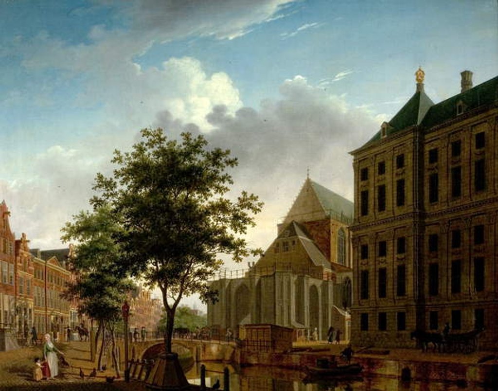 Detail of Back of Nieuwe Kerk and Town Hall, Amsterdam, Holland by Isaak Ouwater