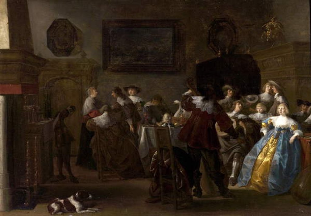 Detail of Merry Company, 1630s by Anthonie Palamedesz