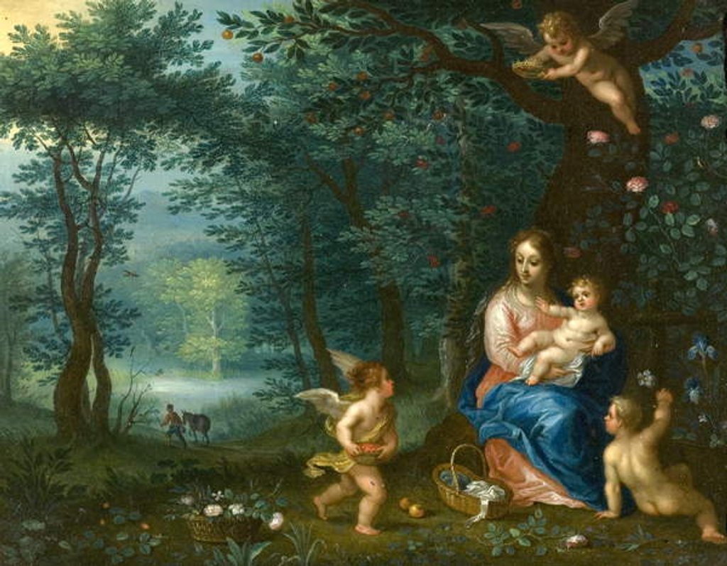 Detail of The Rest on the Flight into Egypt, early 1600s by Jan & Balen Hendrik van Brueghel