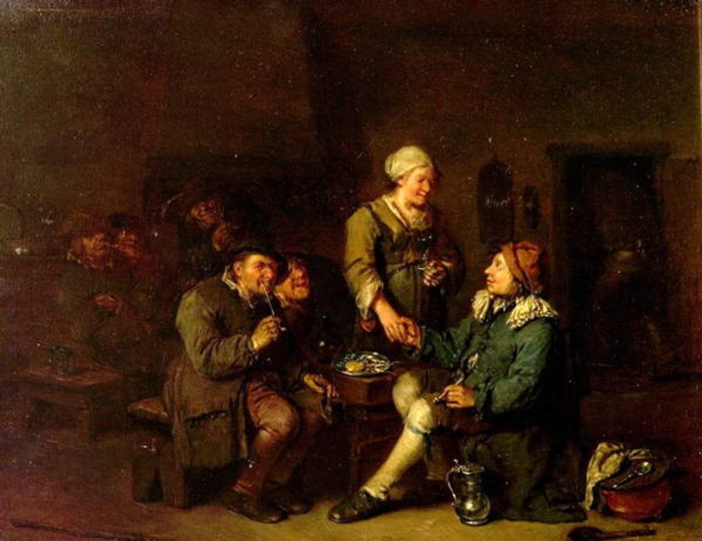 Detail of Interior of a Tavern with Smokers by Egbert van the Elder Heemskerck