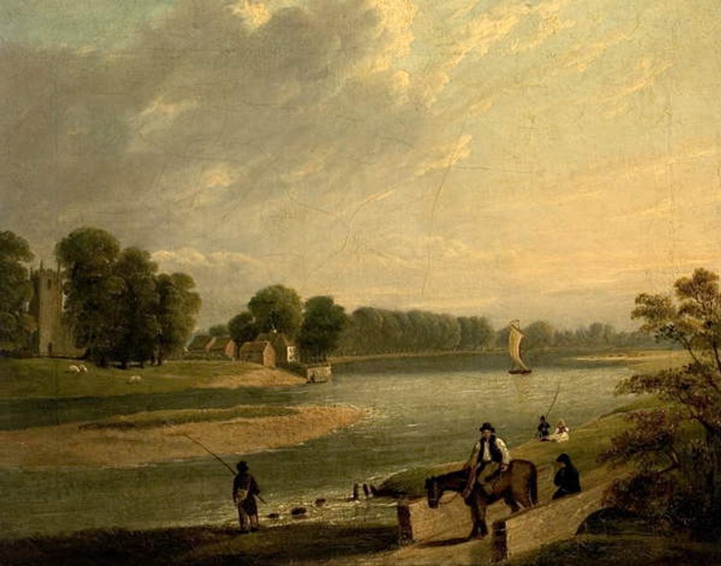 Detail of The Trent at Wilford, 1840 by Thomas Barber