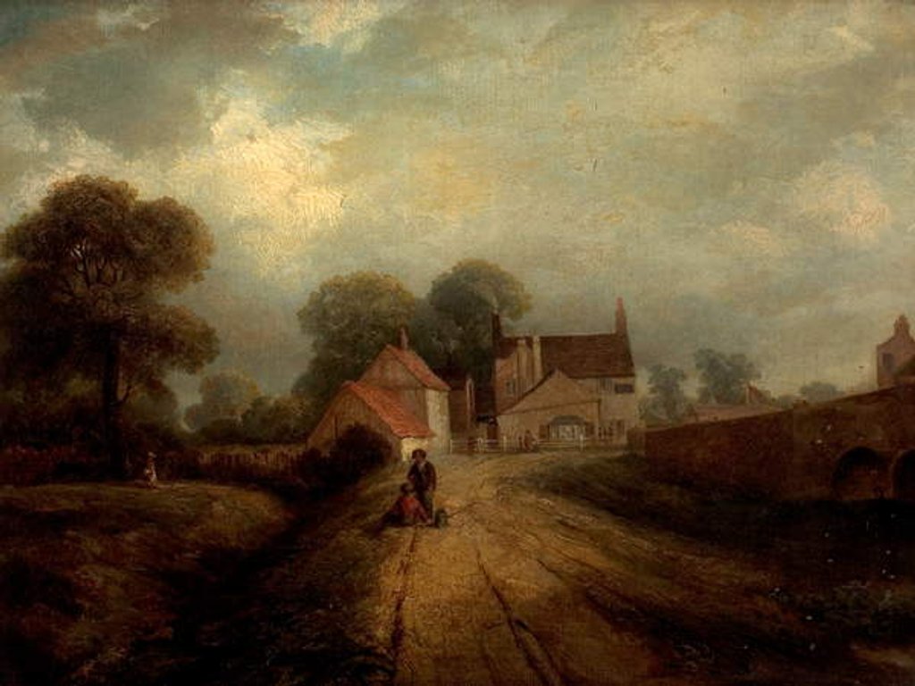 Detail of View of the Old Trent Bridge Inn, West Bridgford, Nottingham, 1850 by Robert Bradley