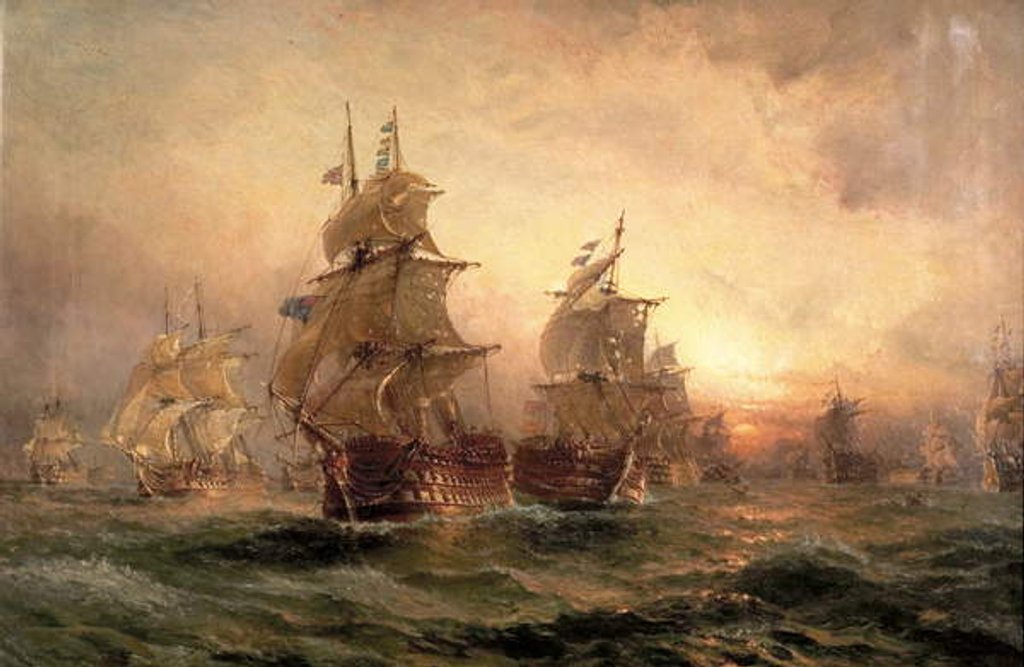Detail of The Evening of Trafalgar, 1890 by Claude T. Stanfield Moore