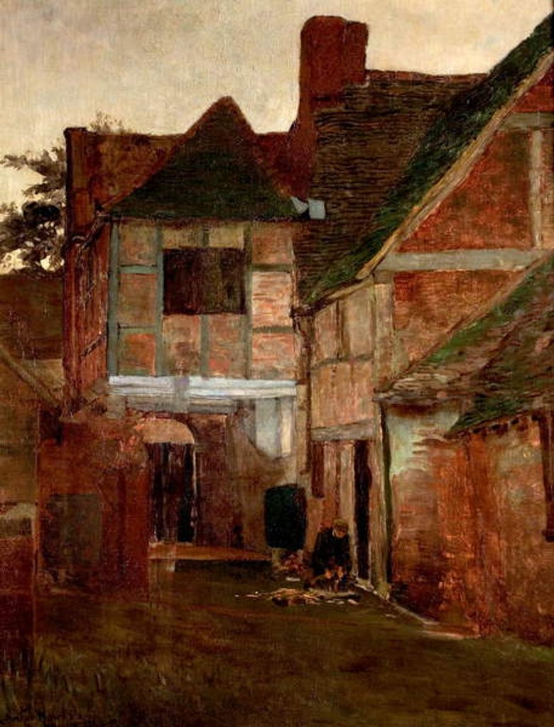 Detail of An Old Posting Yard, Surrey, 1885 by Arthur Hawksley