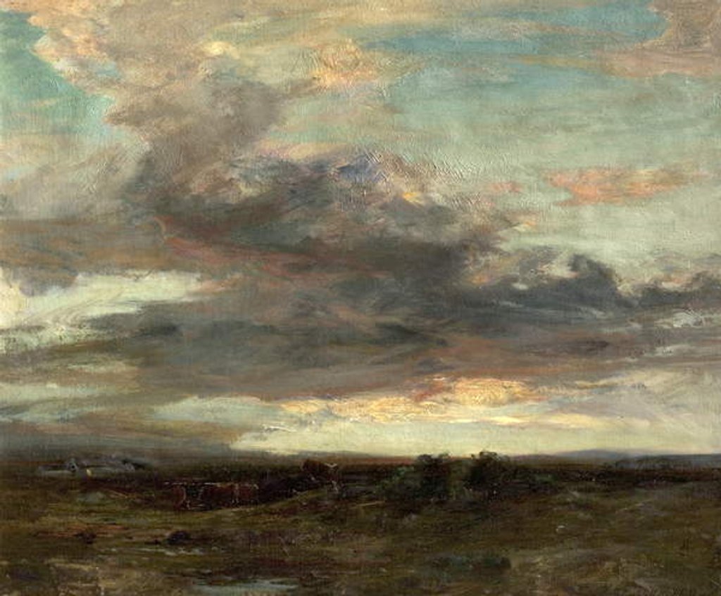 Detail of The Argyllshire Moor, Scotland, Sunset, 1907 by John Campbell Mitchell