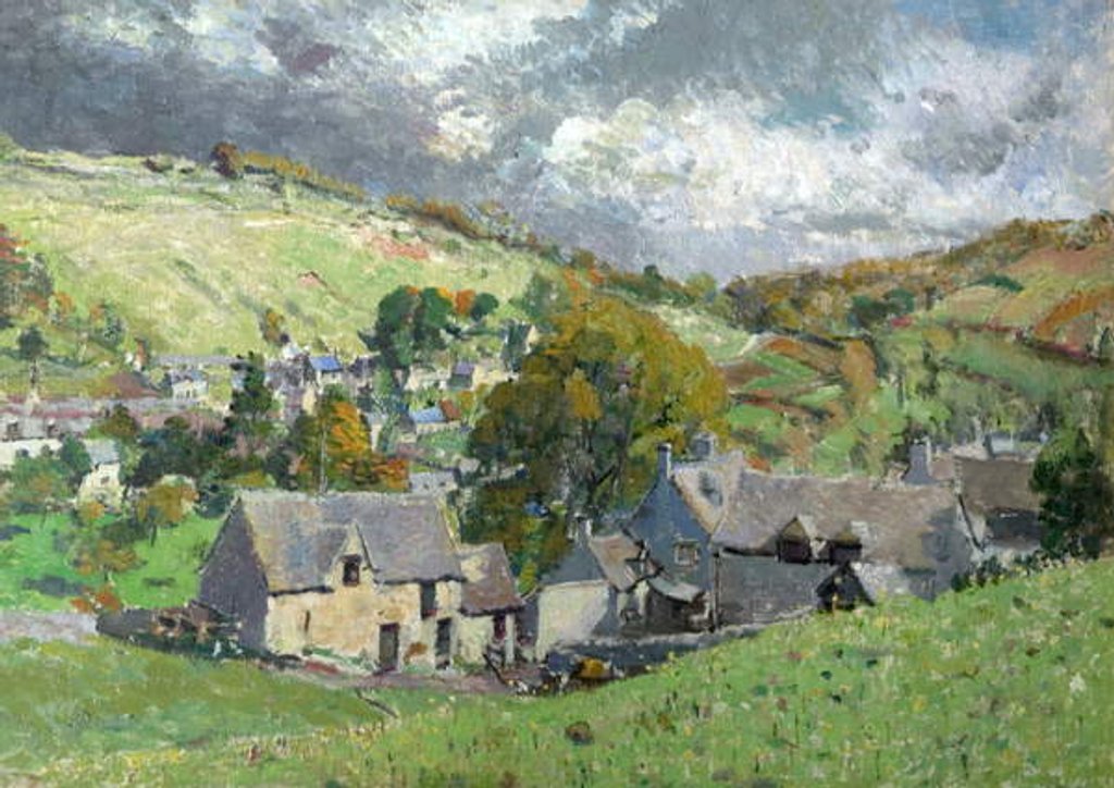 Detail of A Gloucestershire Village, 1919 by Louise Pickard