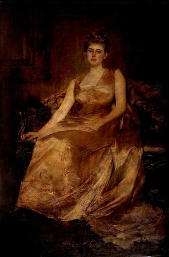 Detail of Mrs Morton Jackson, 1889 by Edwin Arthur Ward