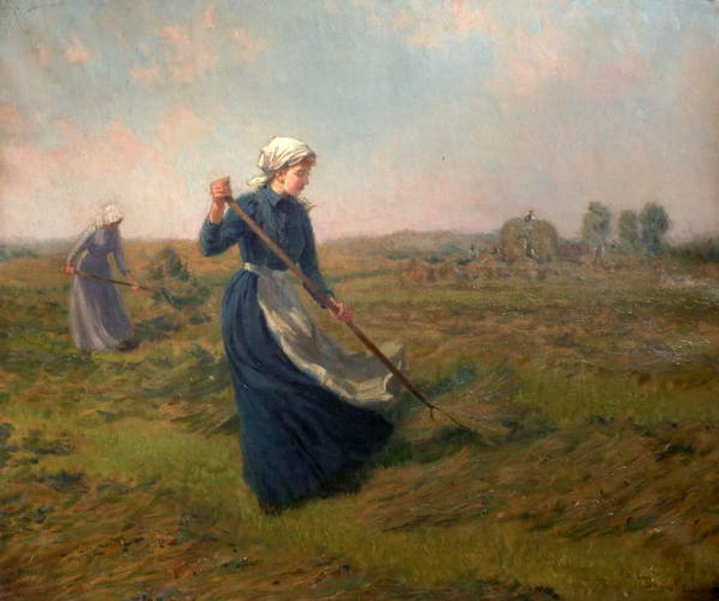 Detail of Girl Haymaking by Arthur John Black
