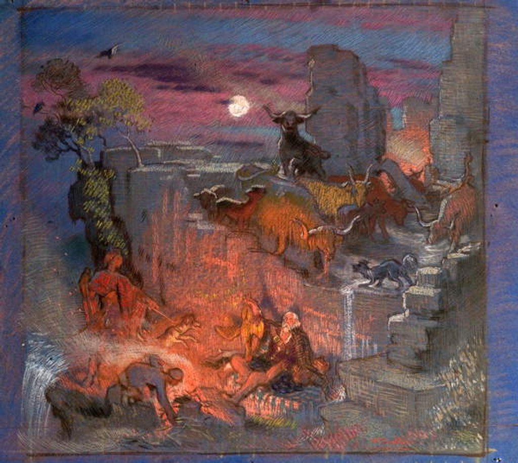 Detail of Study for 'Highland Raiders', c.1918 by William Shackleton